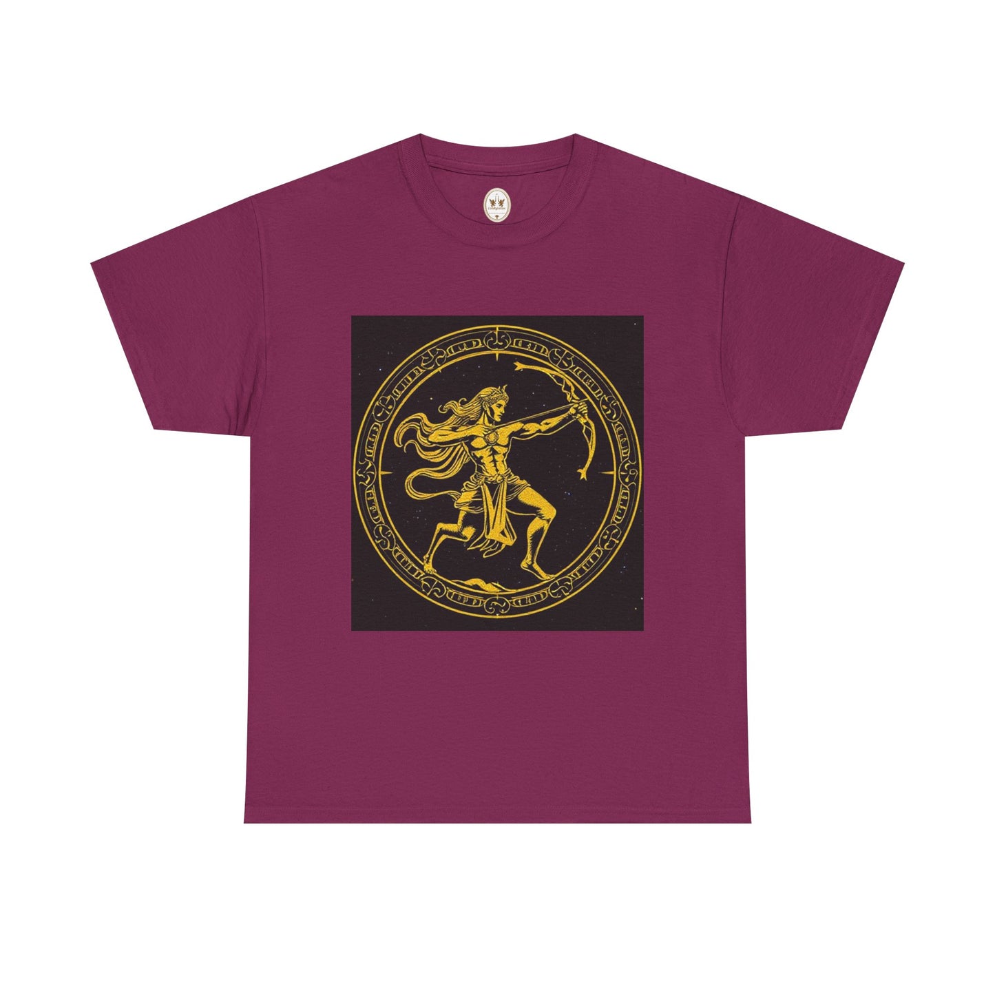 Unisex Heavy Cotton T-Shirt, Mythical Faun/Satyr, Sagittarius Zodiac Design