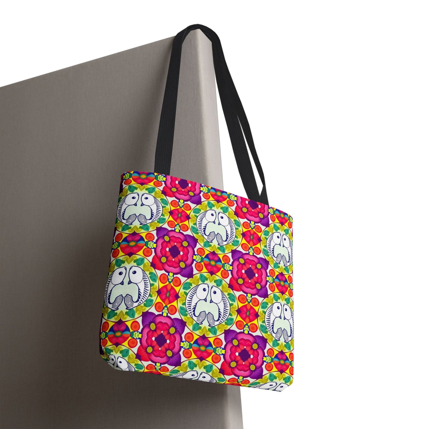 Tote Bag, (AOP), Pisces, Zodiac v4, Flower Pattern