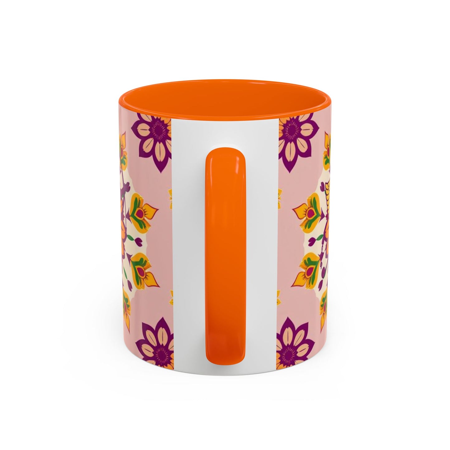 Accent Coffee Mug, Sagittarius, Zodiac v4. Flower Pattern, (11, 15oz)