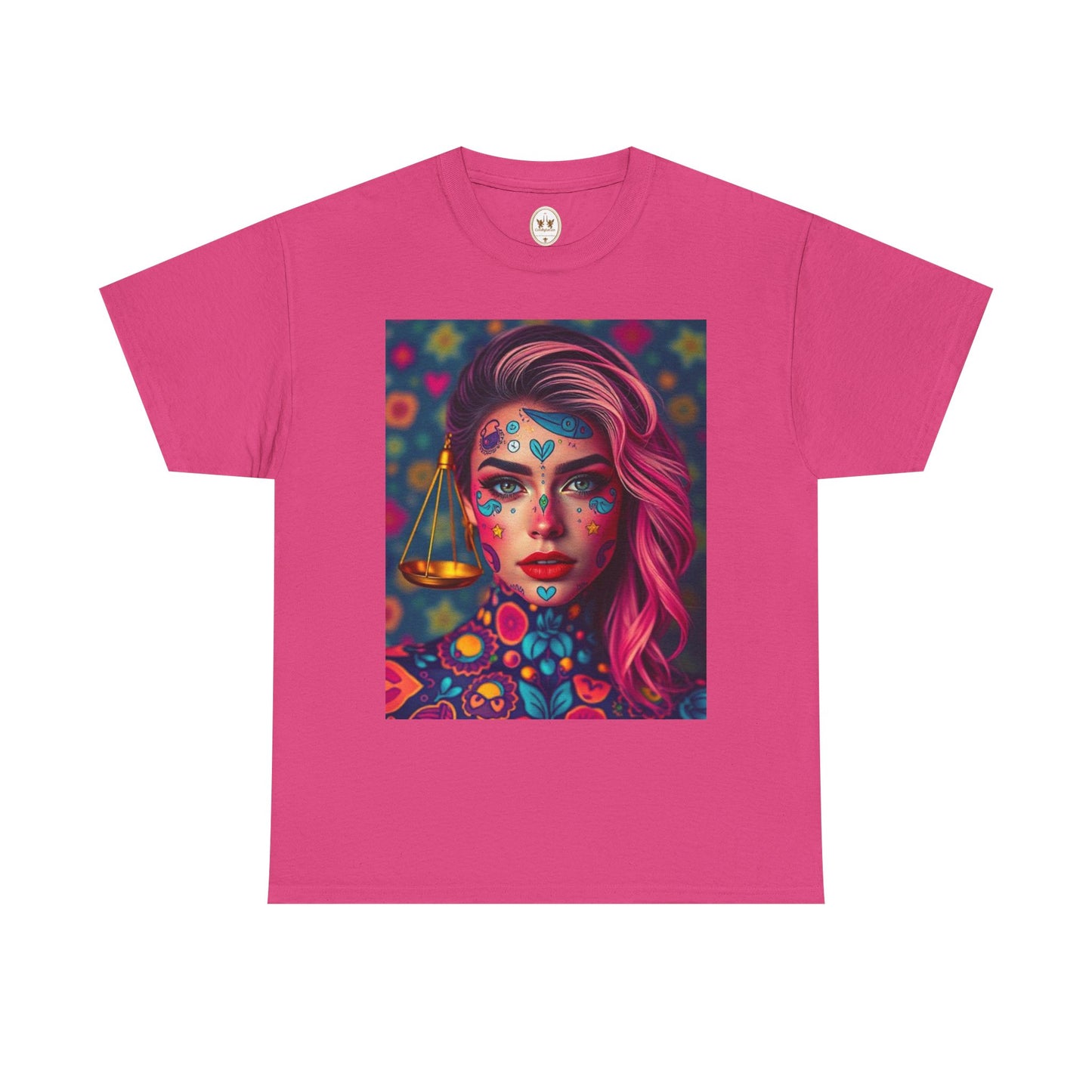 Unisex Heavy Cotton T-Shirt, Libra, Zodiac v2, Sexy Art