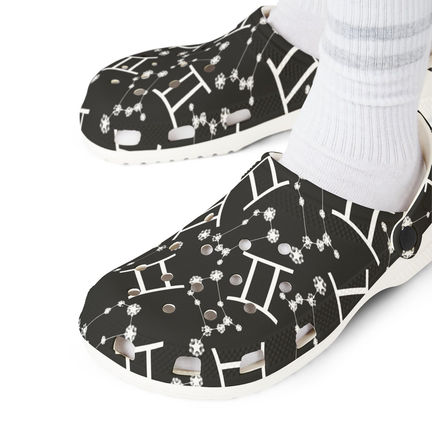 EVA Foam Rubber Shoes (AOP), Material 100% EVA, Gemini Zodiac Design