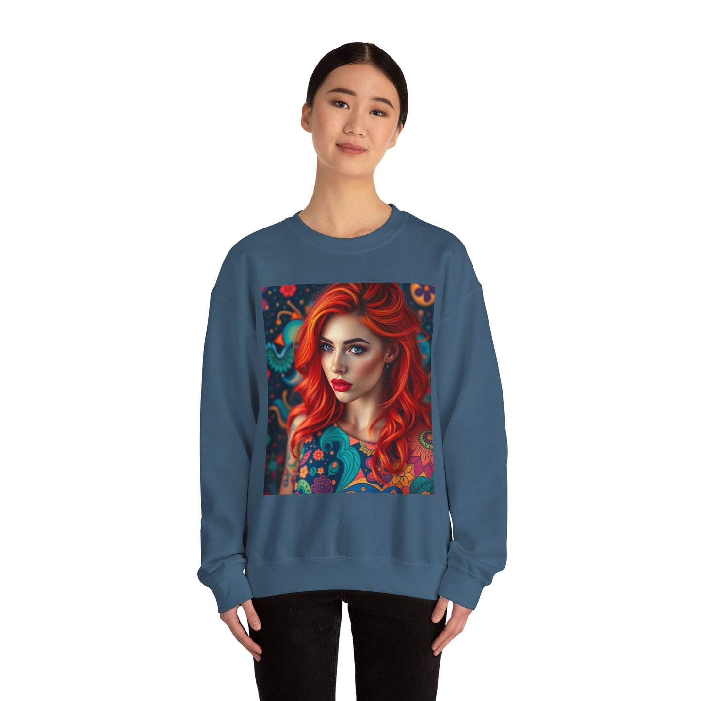 Unisex Heavy Blend™ Crewneck Sweatshirt, Aquarius, Zodiac v1, Sexy Pattern