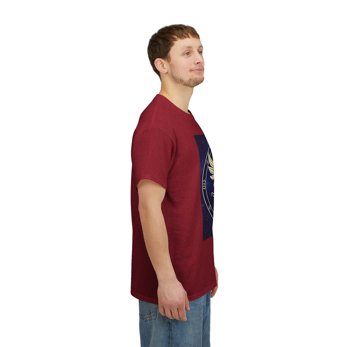 Unisex Heavy Cotton T-Shirt, Space Angel Twins v1, Gemini Zodiac Design