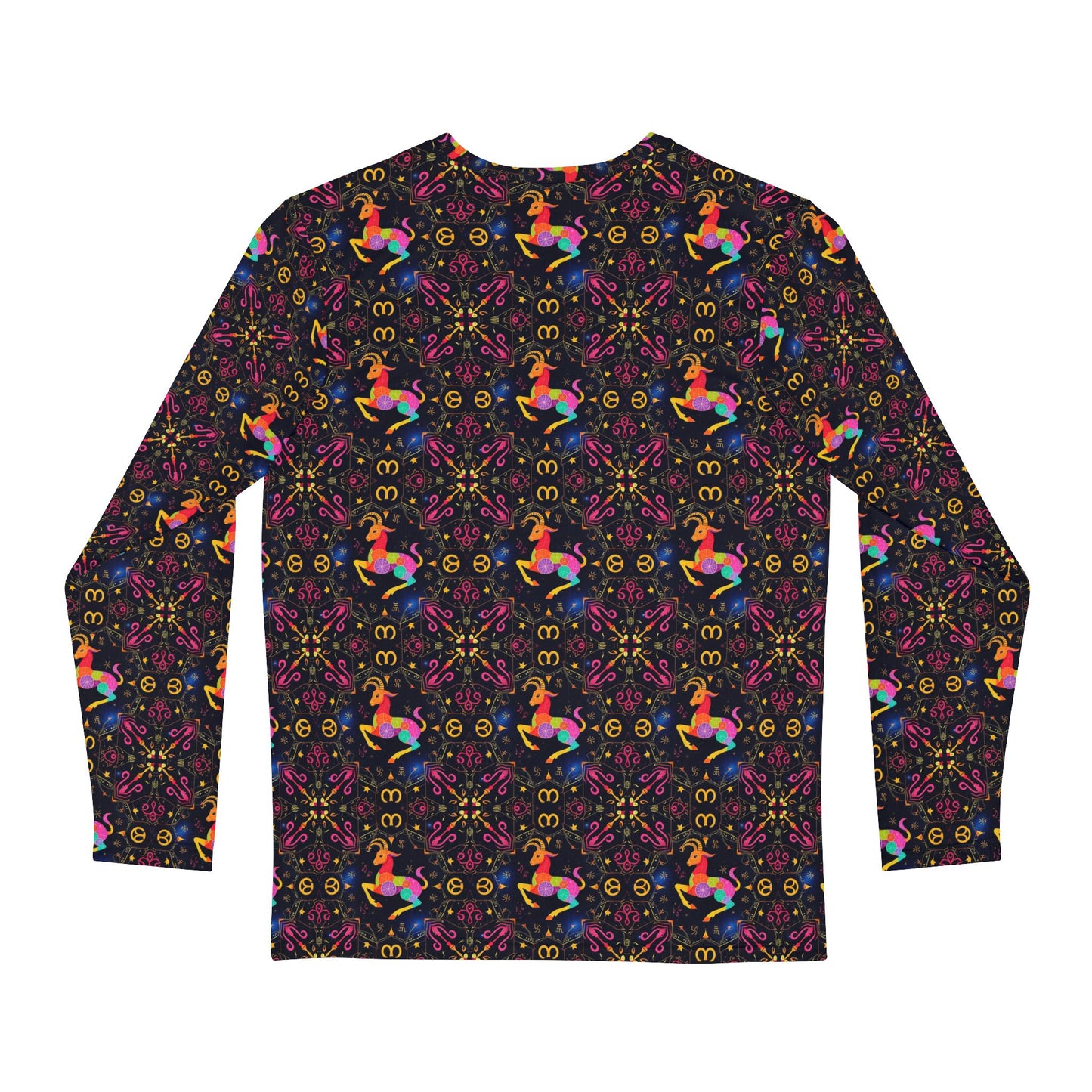 Men's Long Sleeve Shirt, (AOP), Capricorn, Zodiac v2, Pattern