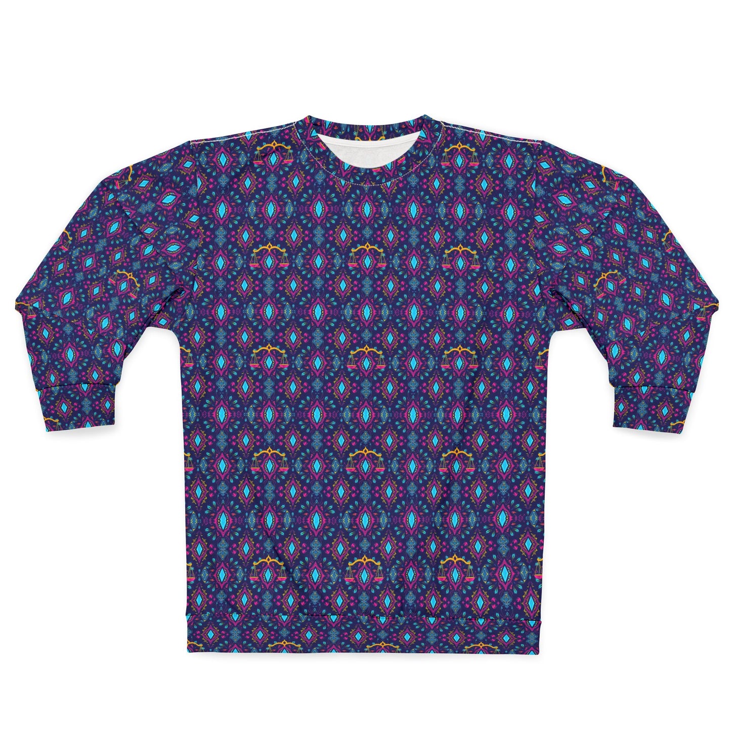 Unisex Sweatshirt (AOP), Libra, Zodiac v2, Jewel Pattern
