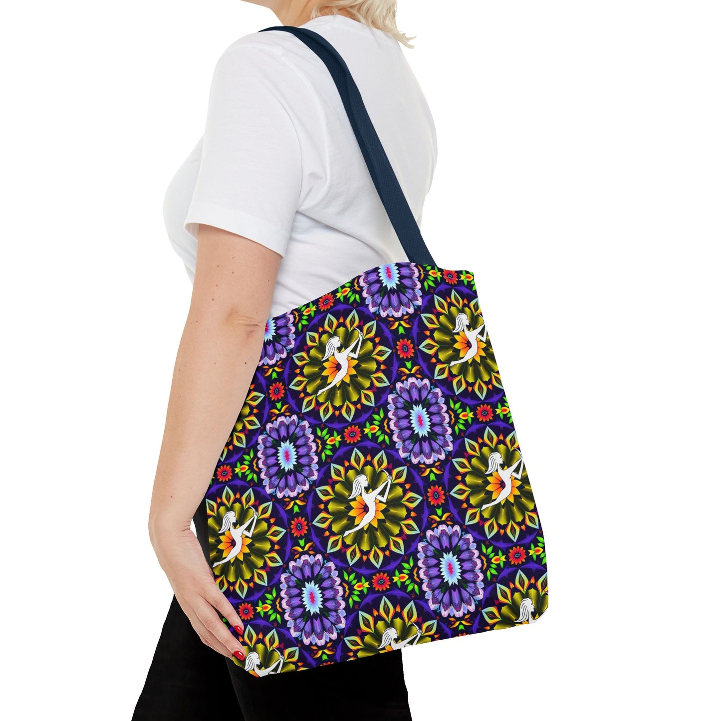 Tote Bag (AOP), Sagittarius, Zodiac v2, Flower Pattern