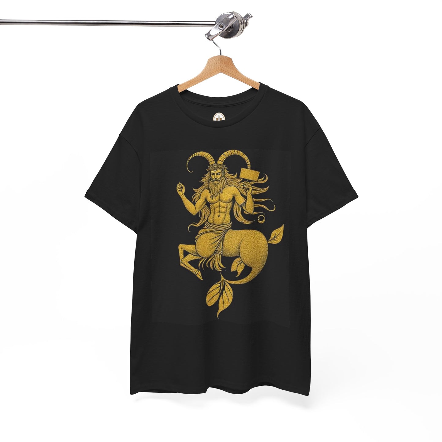 Unisex Heavy Cotton T-Shirt, Capricorn God, Zodiac Design