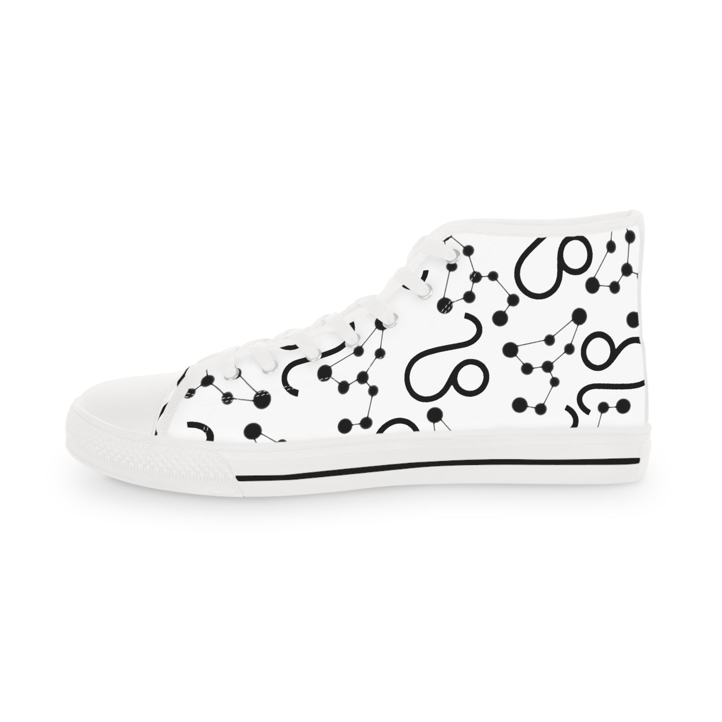 Men's High Top Sneakers, Breathable polyester canvas, Leo Zodiac Design