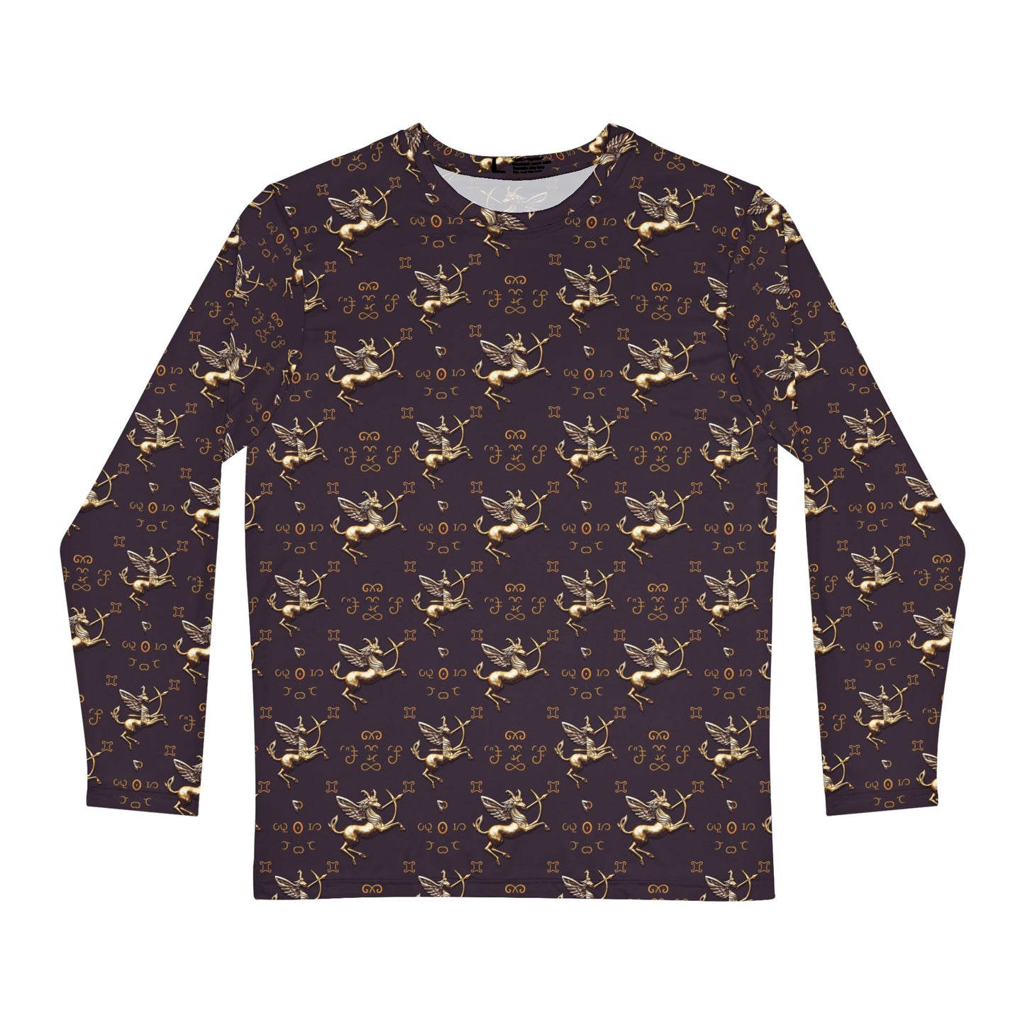 Men's Long Sleeve Shirt, (AOP), Sagittarius, Zodiac v2, Pattern