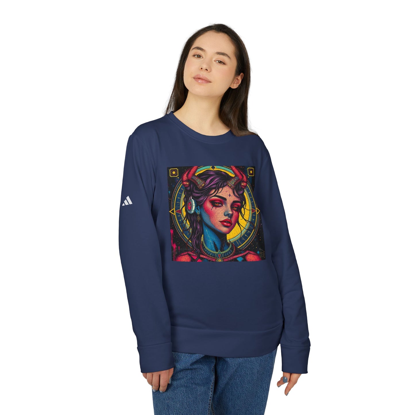 Adidas, Unisex Fleece Crewneck Sweatshirt, Scorpio, Pop Art v1, Zodiac
