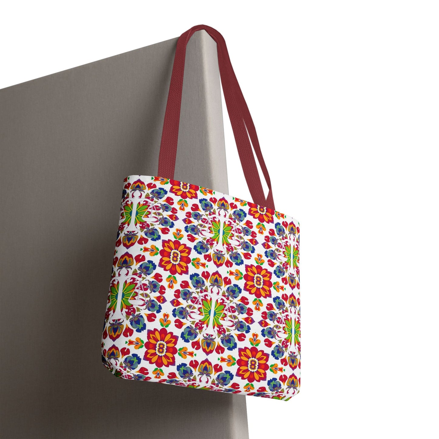 Tote Bag, (AOP), Libra, Zodiac v5, Flower Pattern