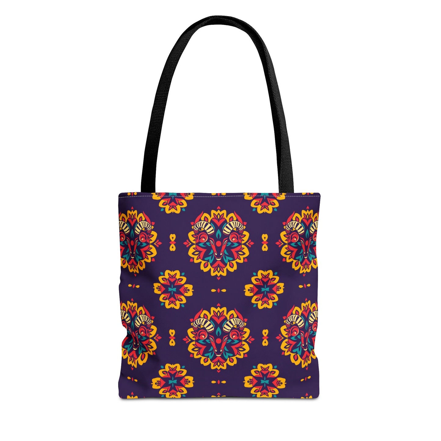 Tote Bag (AOP), Taurus, Zodiac v2, Flower Pattern