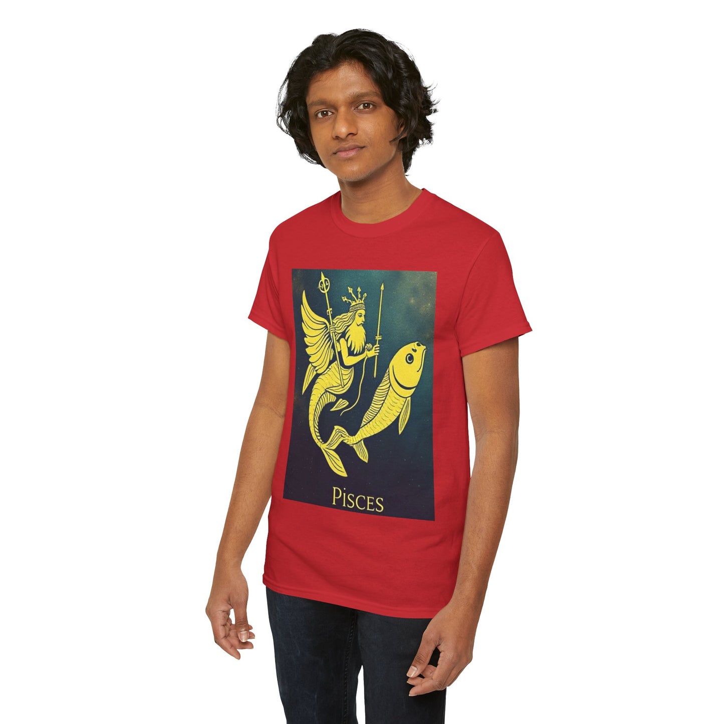 Unisex Heavy Cotton T-Shirt, Pisces Queen, Zodiac Design