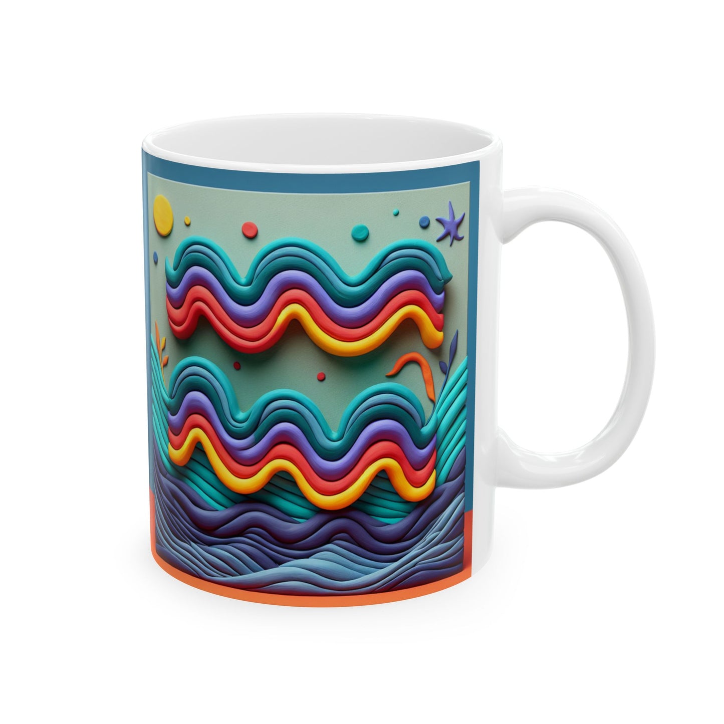 Ceramic Mug, (11oz, 15oz), Ceramic Coffee Mug, Aquarius Water Painting, Zodiac Design