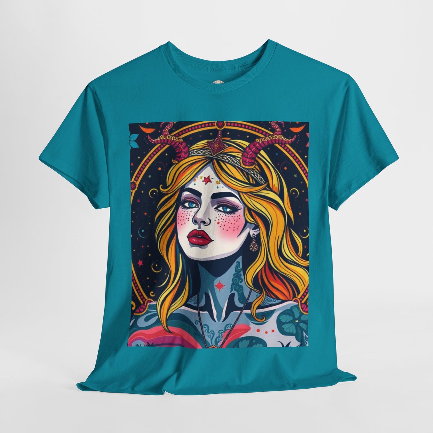 Unisex Heavy Cotton T-Shirt, Virgo, Zodiac v2, Sexy Art