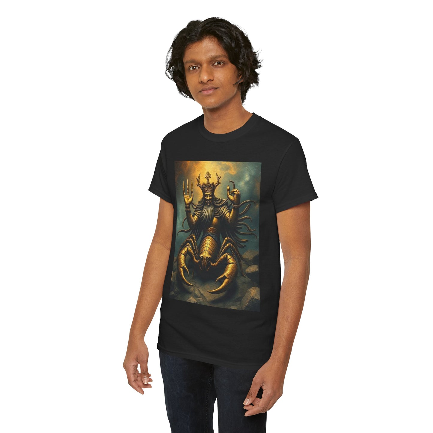 Unisex Heavy Cotton T-Shirt, Desert Scorpio King v1, Zodiac Design