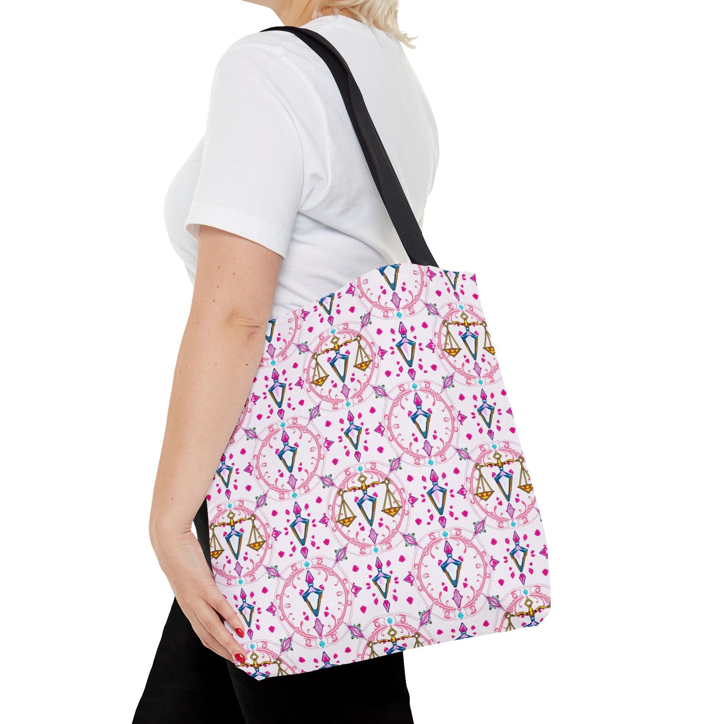 Tote Bag (AOP), Libra, Zodiac, Jewel Pattern