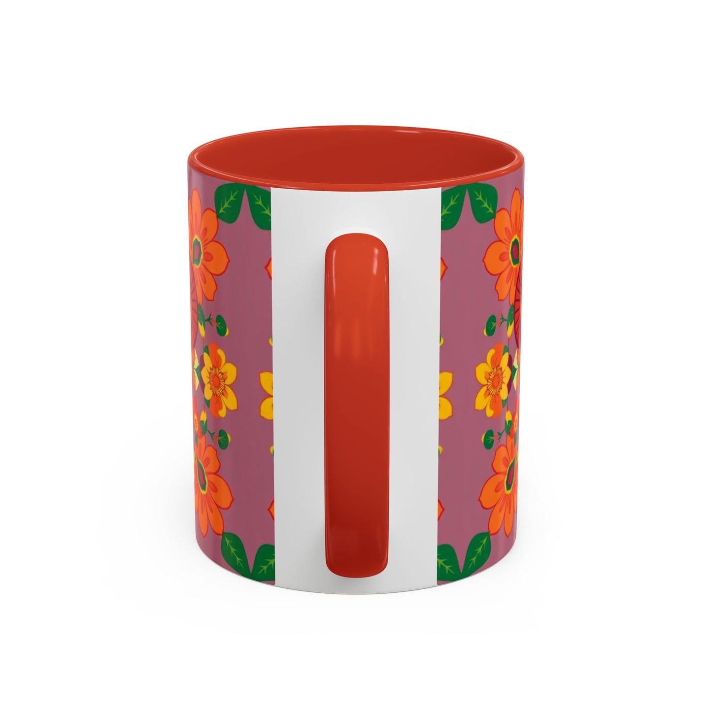 Accent Coffee Mug, Aries, Zodiac v1, Flower Pattern, (11, 15oz)