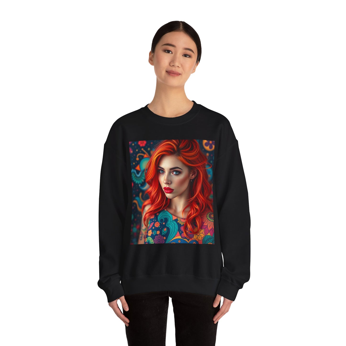Unisex Heavy Blend™ Crewneck Sweatshirt, Aquarius, Zodiac v1, Sexy Pattern