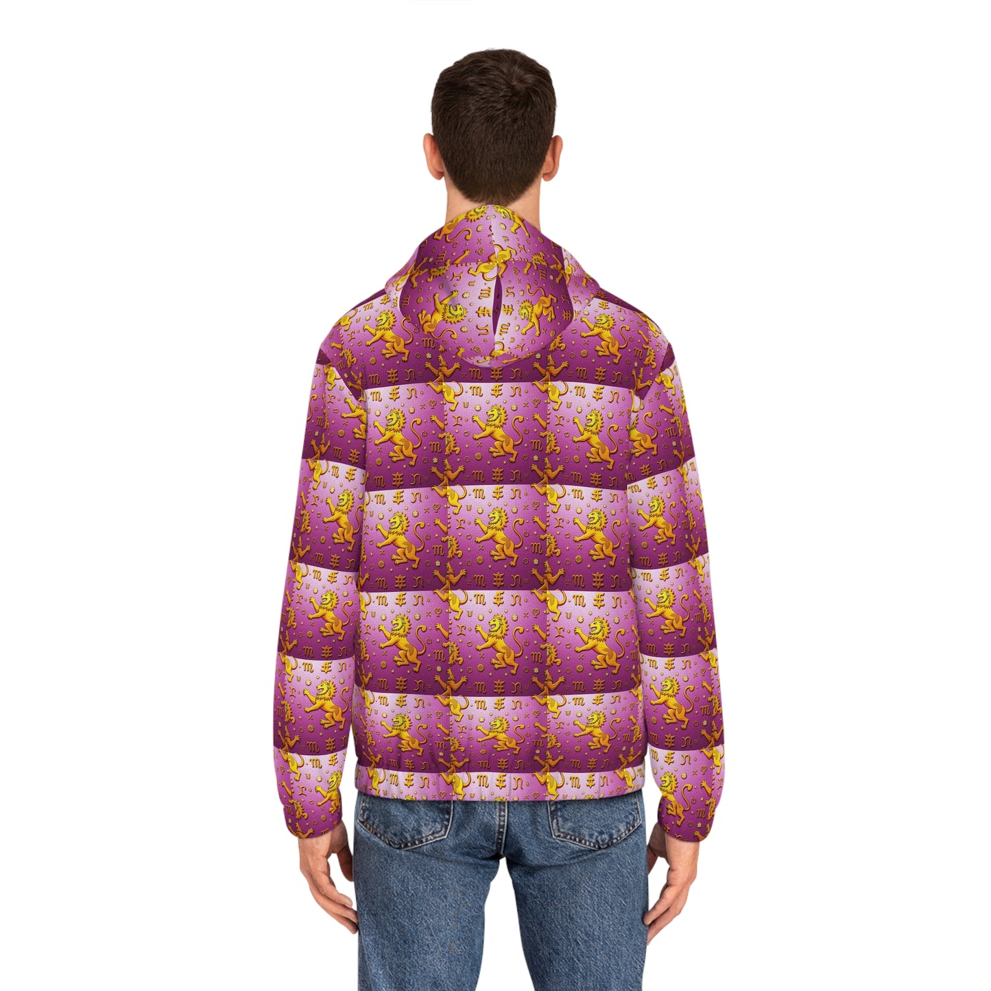 Full-Zip Hoodie (AOP), Leo, Zodiac v1, Pattern