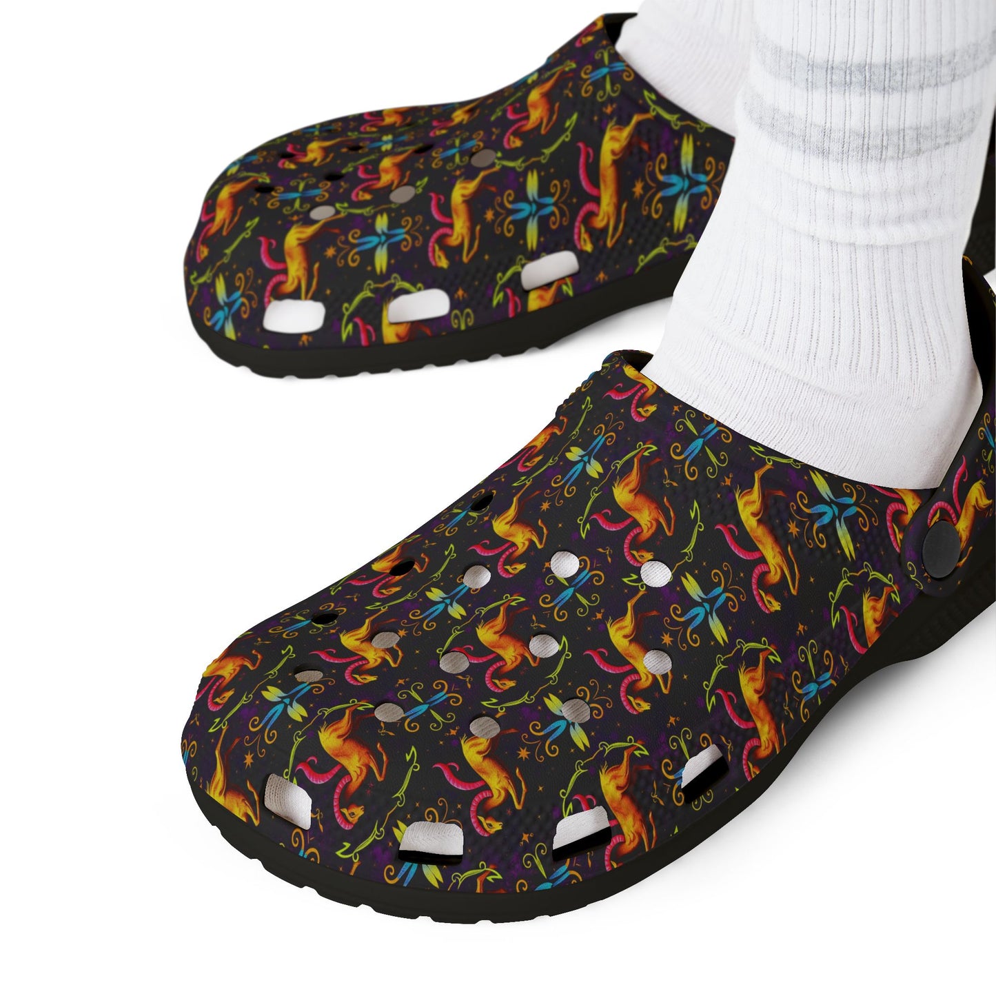 EVA Foam Rubber Shoes, (AOP), Aries, Zodiac v2, Pattern