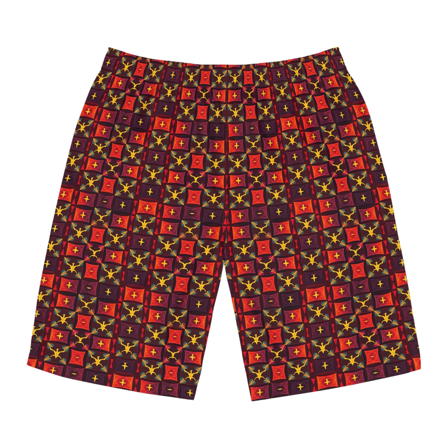 Men's Board Shorts, (AOP), Sagittarius, Zodiac v1, Shape Pattern