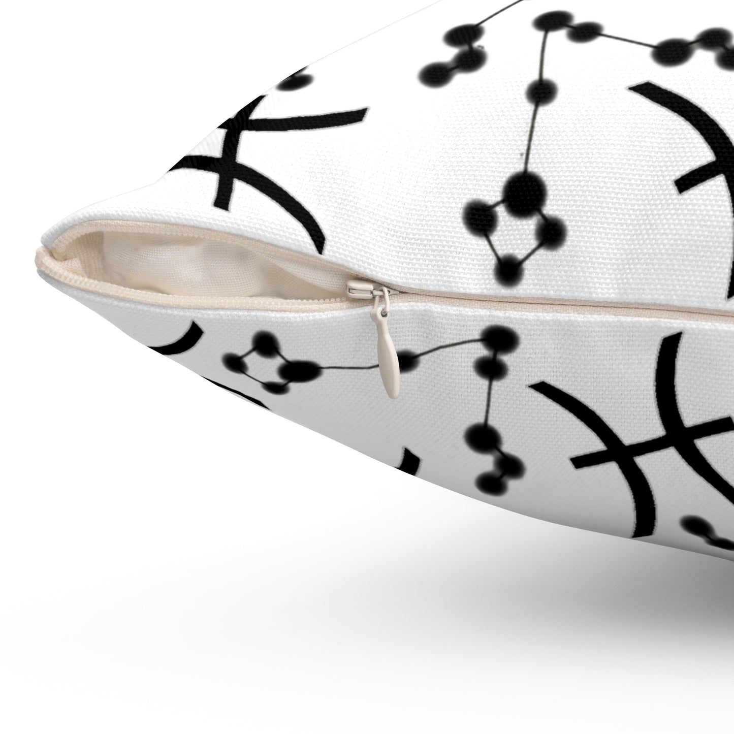 Zodiac Spun Polyester Square Pillow Pisces Zodiac Sign White Pillow