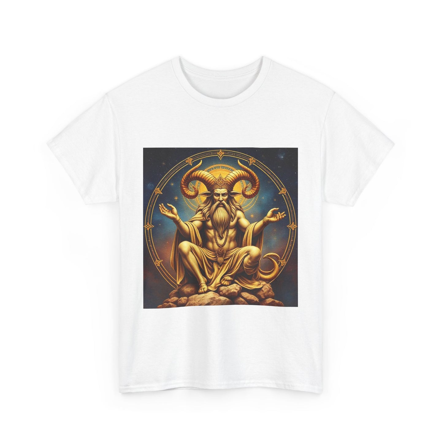 Unisex Heavy Cotton T-Shirt, On The Throne, Taurus Zodiac Design