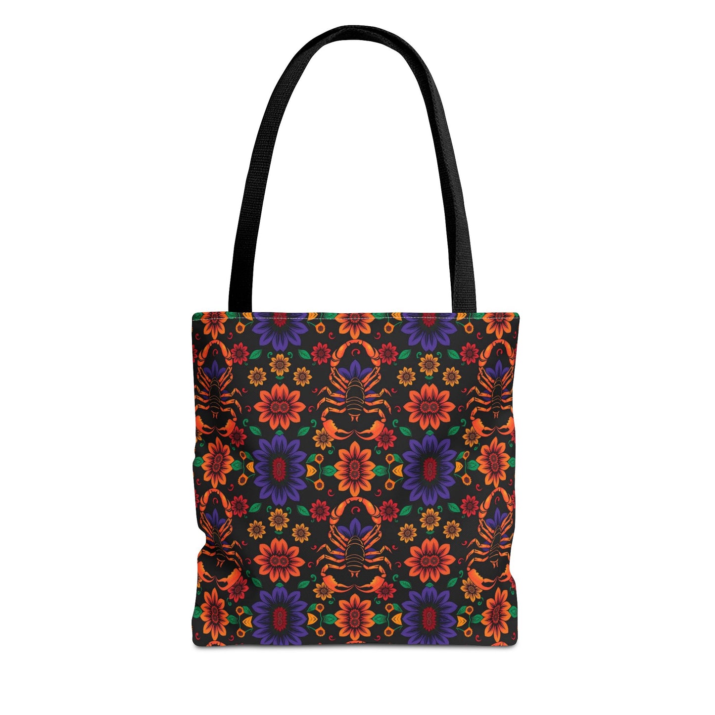 Tote Bag, (AOP), Scorpio, Zodiac v6, Flower Pattern