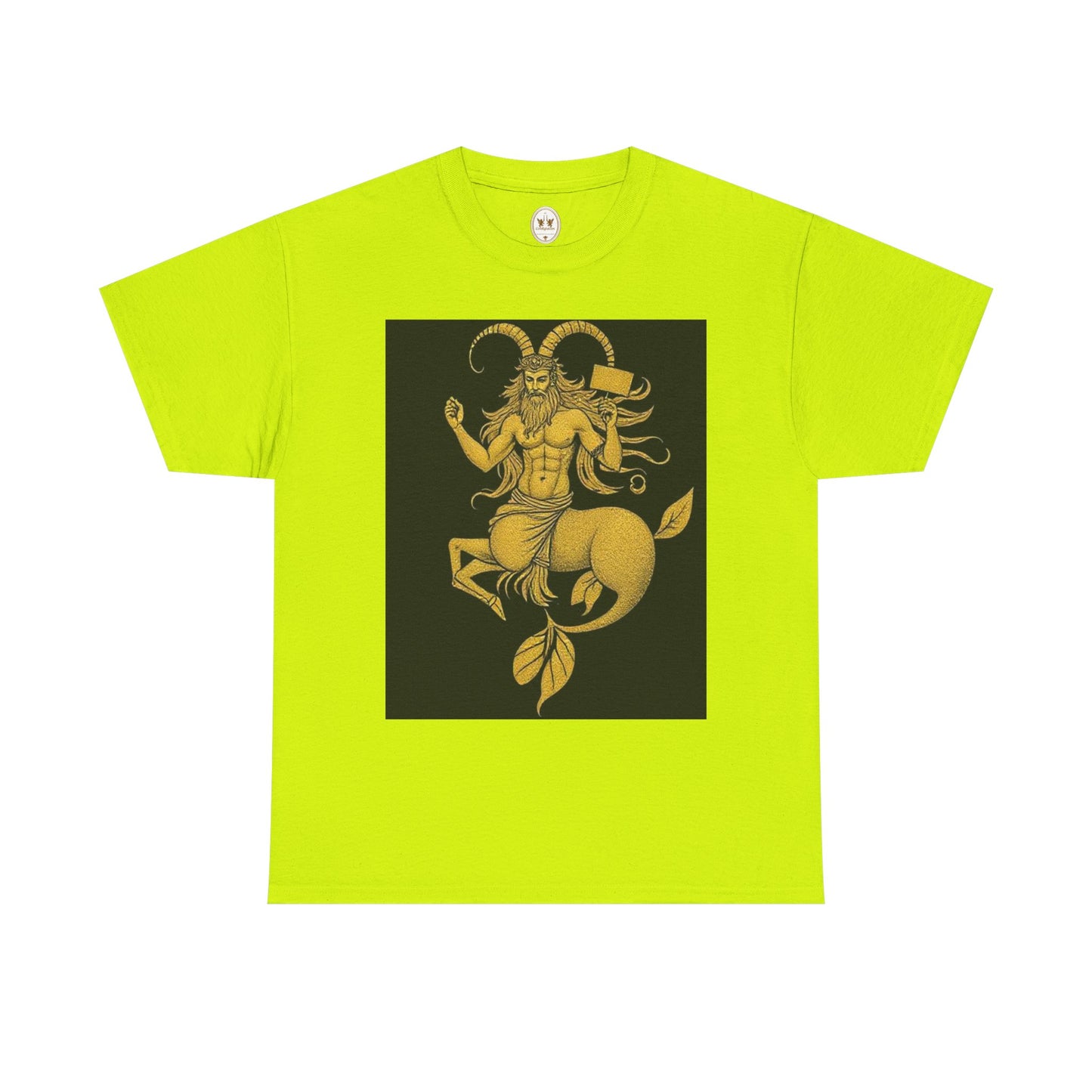 Unisex Heavy Cotton T-Shirt, Capricorn God, Zodiac Design