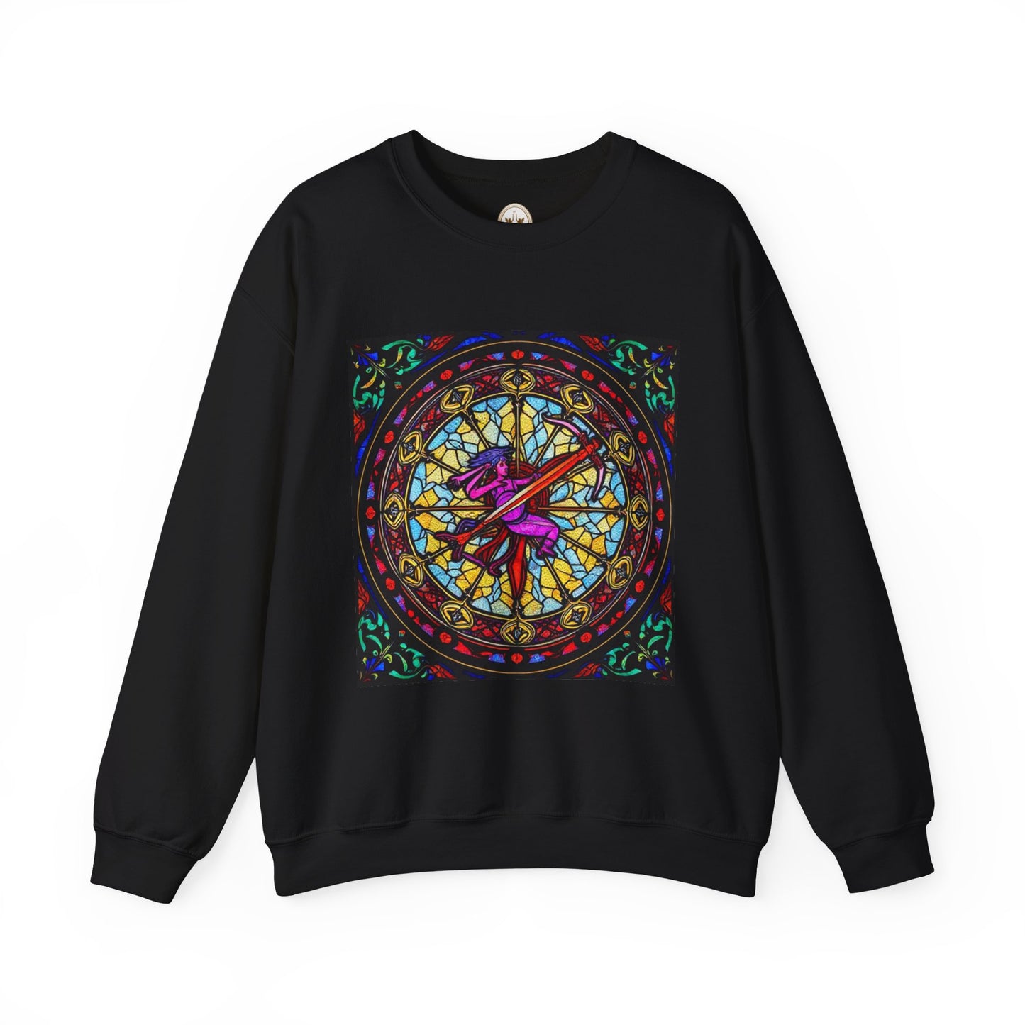 Unisex Heavy Blend™ Crewneck Sweatshirt, Glass 1, Sagittarius Zodiac Design