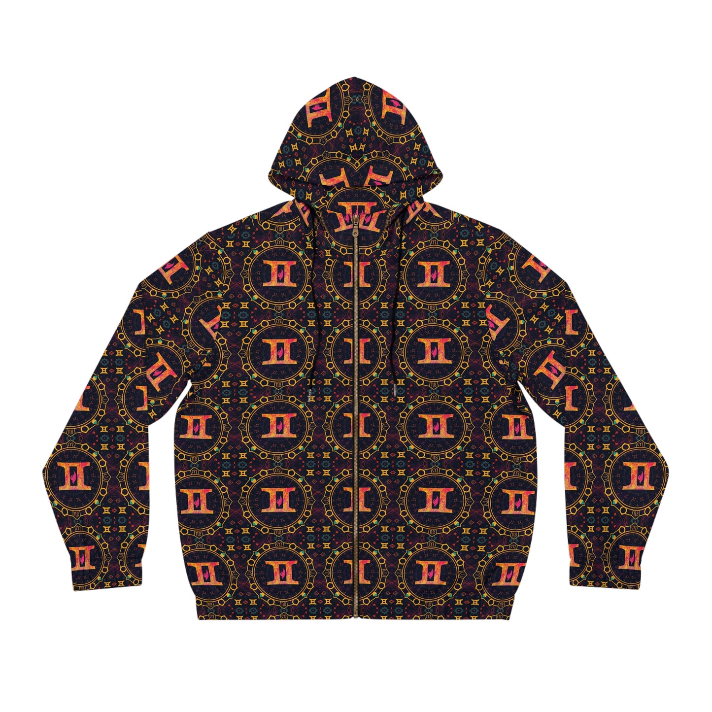 Full-Zip Hoodie (AOP), Gemini, Zodiac v4, Pattern