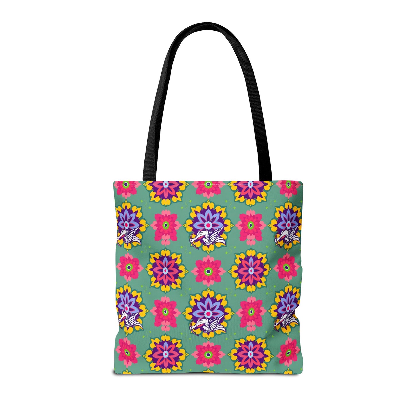 Tote Bag, (AOP), Sagittarius, Zodiac v4, Flower Pattern
