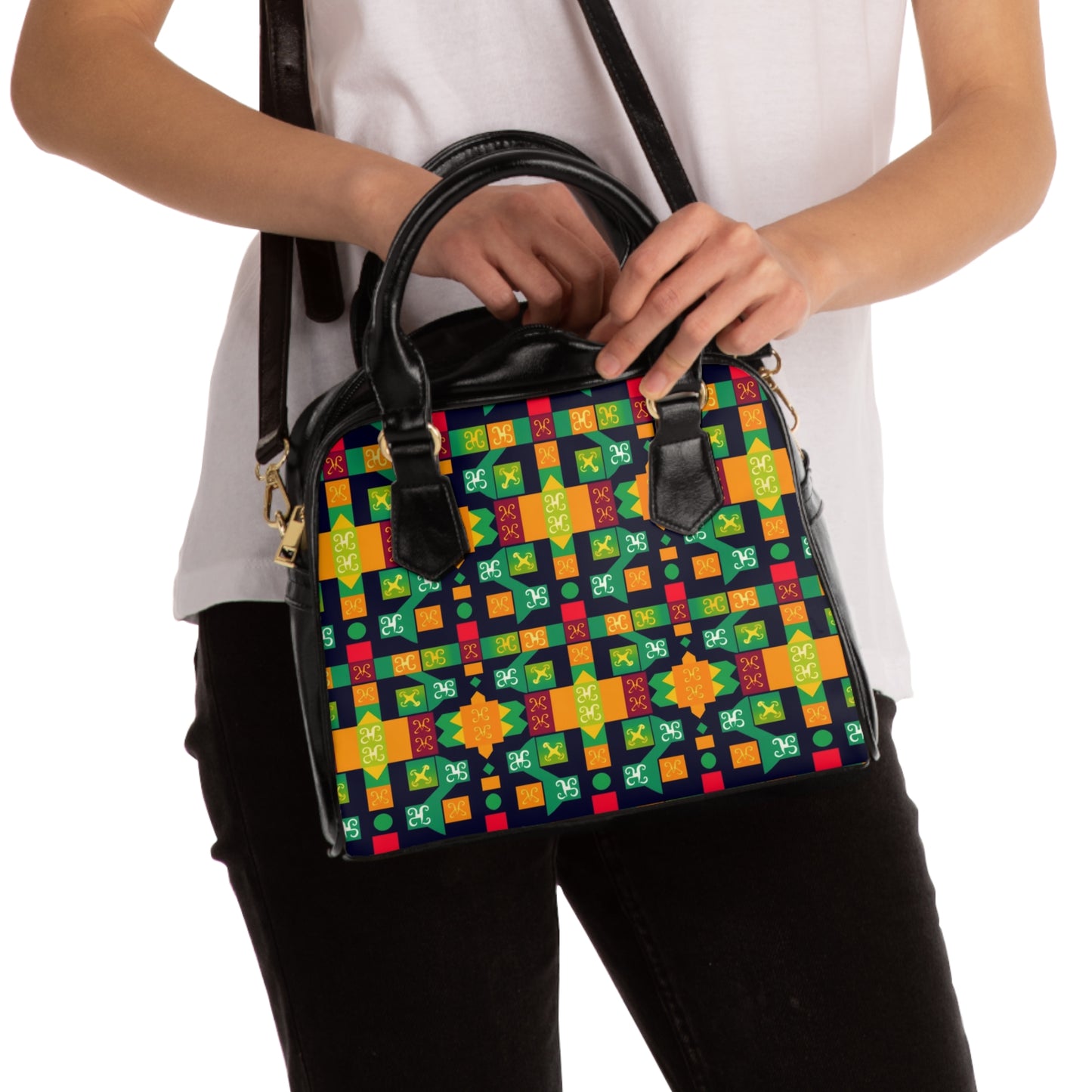 Shoulder Handbag, Virgo, Zodiac v3, Shapes Pattern