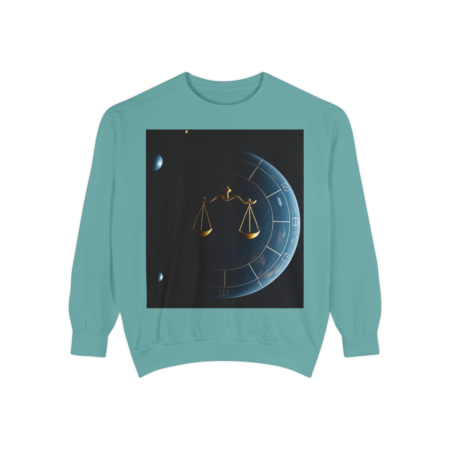 Garment-Dyed Sweatshirt, Unisex, Space Animal Design v1, Libra