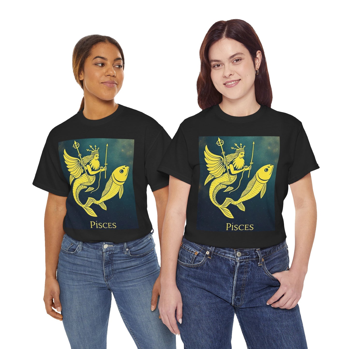 Unisex Heavy Cotton T-Shirt, Pisces Queen, Zodiac Design