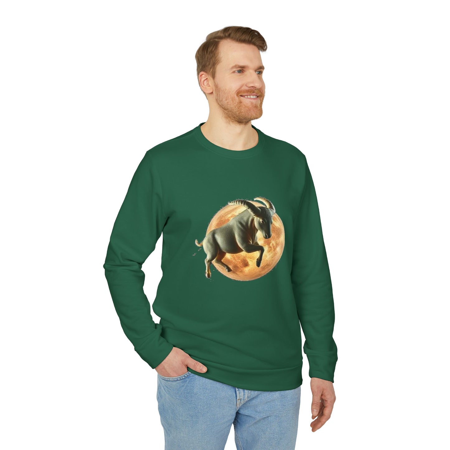 Adidas, Unisex Fleece Crewneck Sweatshirt, Taurus, Planet Animal, Zodiac