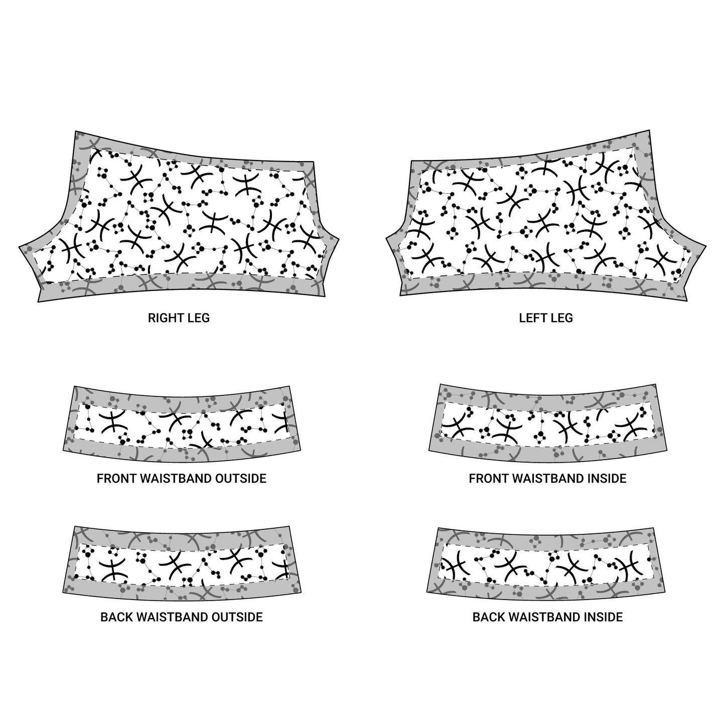 Women's Polyester Yoga Shorts with the Pisces Zodiac sign (AOP)
