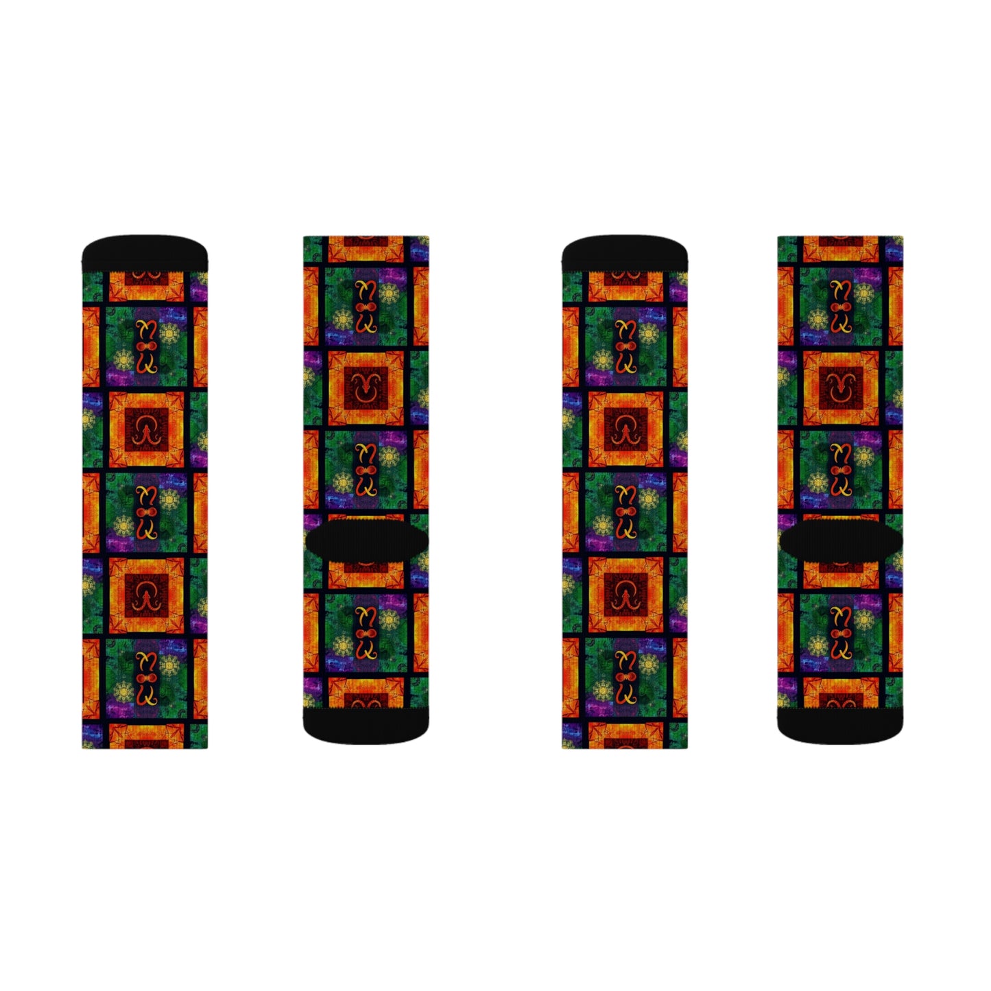 Sublimation Socks, Capricorn, Zodiac v1, Shapes Pattern