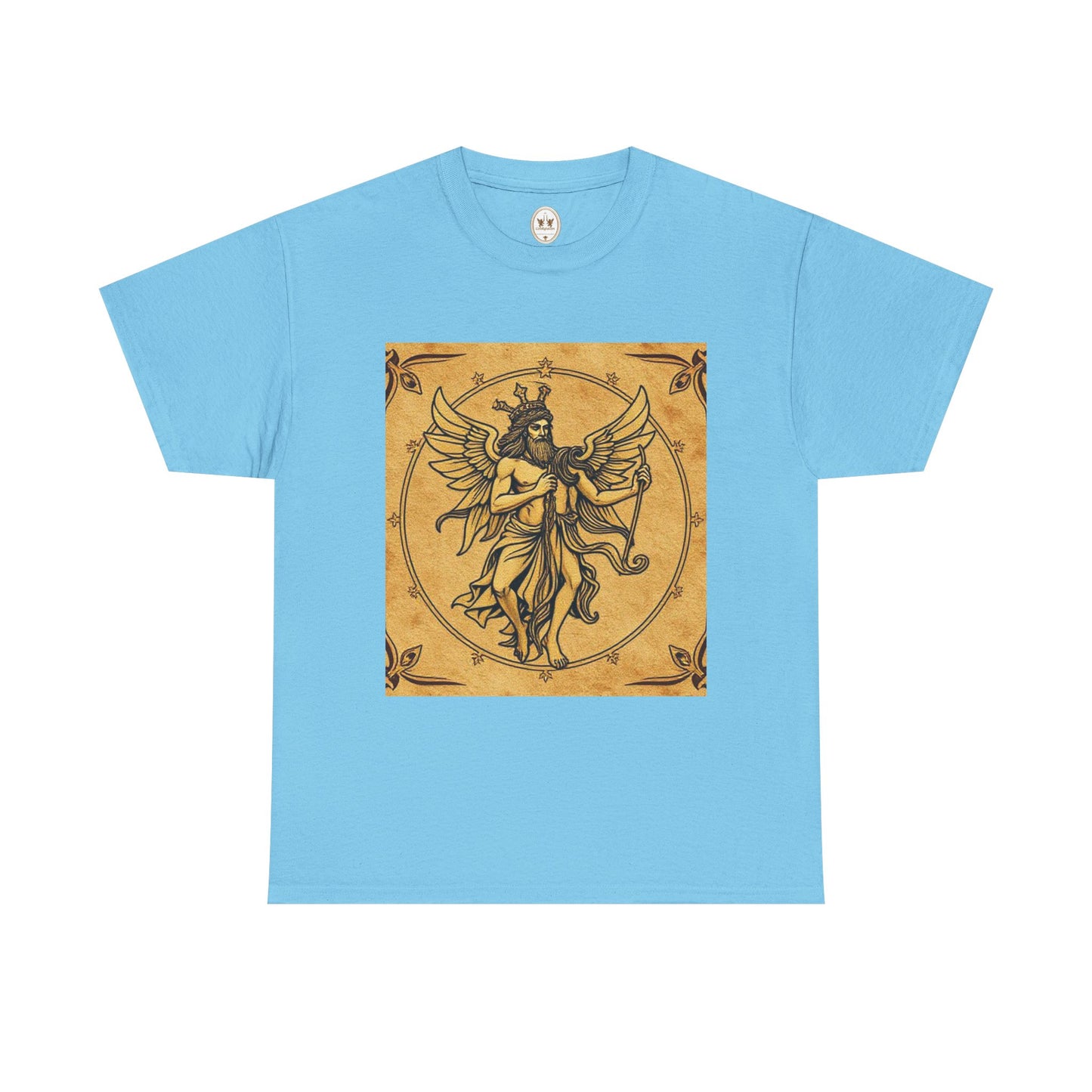 Unisex Heavy Cotton T-Shirt, Pencil Art v1, Gemini Zodiac Design