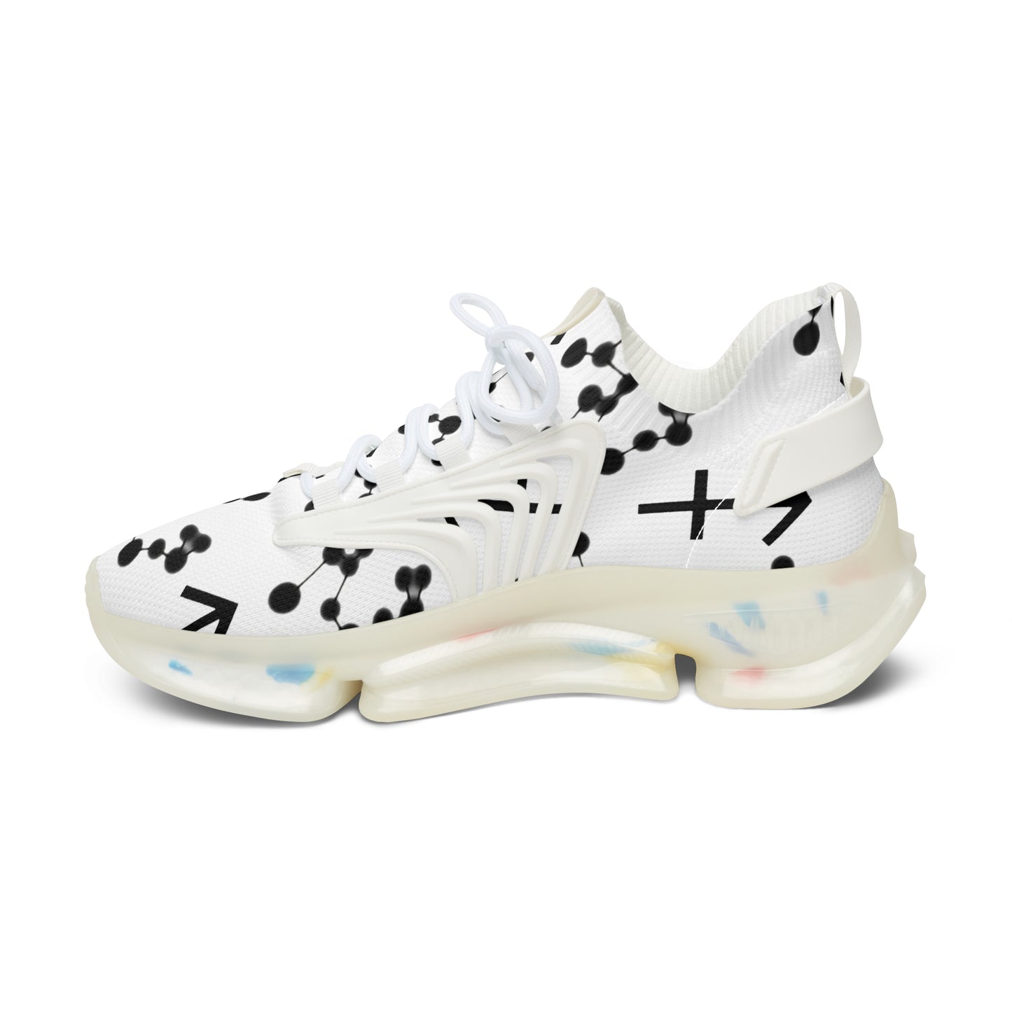 Women's Mesh Sneakers, Constellation & Symbol, Sagittarius Zodiac Sign, AOP