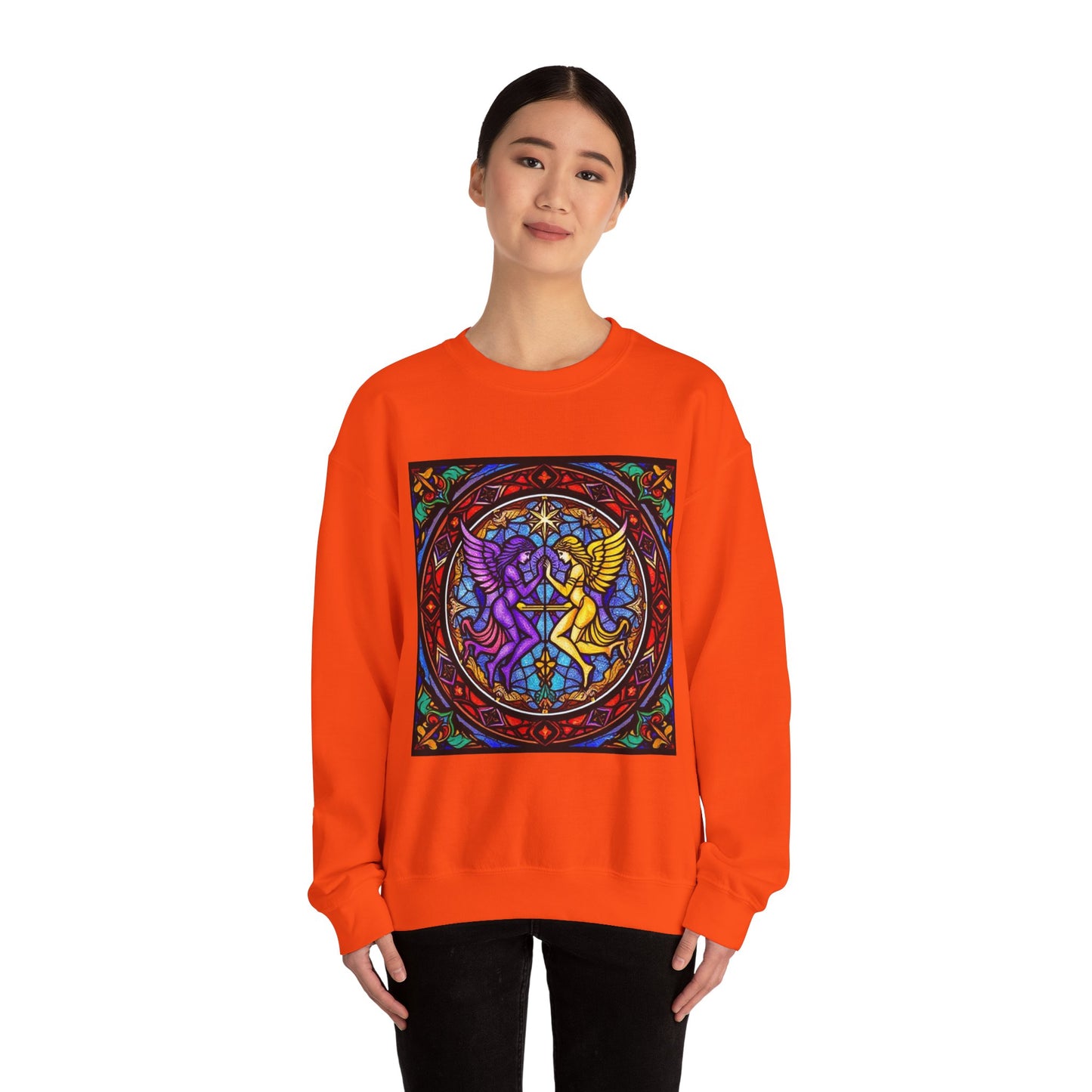 Unisex Heavy Blend™ Crewneck Sweatshirt, Glass, Gemini Zodiac Design