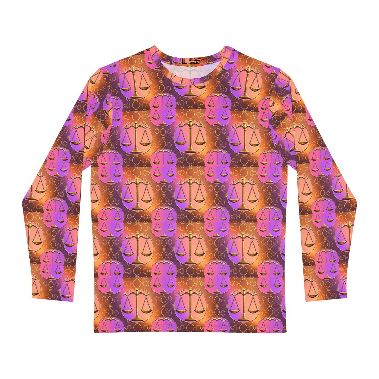 Men's Long Sleeve Shirt, (AOP), Libra, Zodiac, Pattern