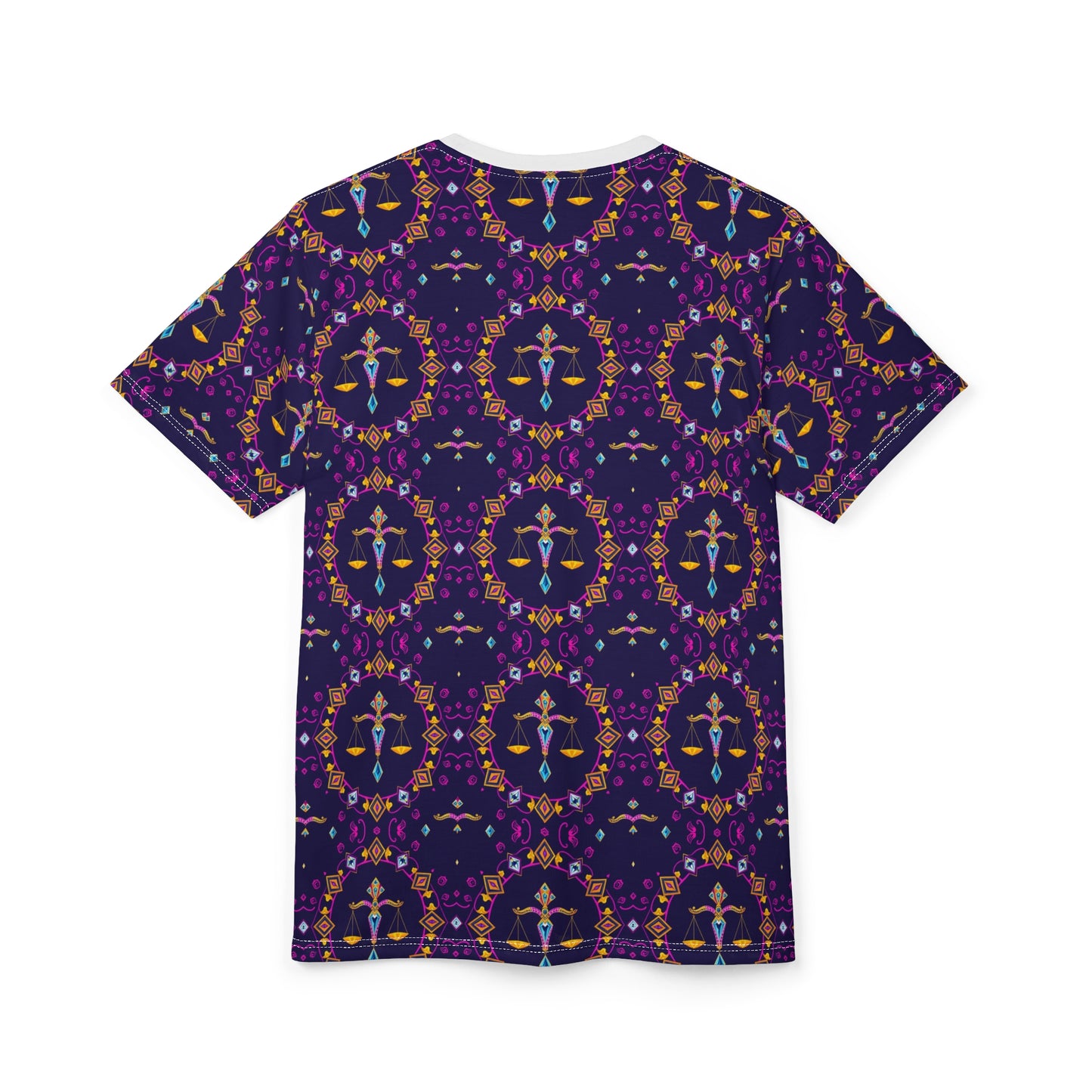 Unisex Cut & Sew T-Shirt, (AOP), Libra, Zodiac, Jewels Pattern