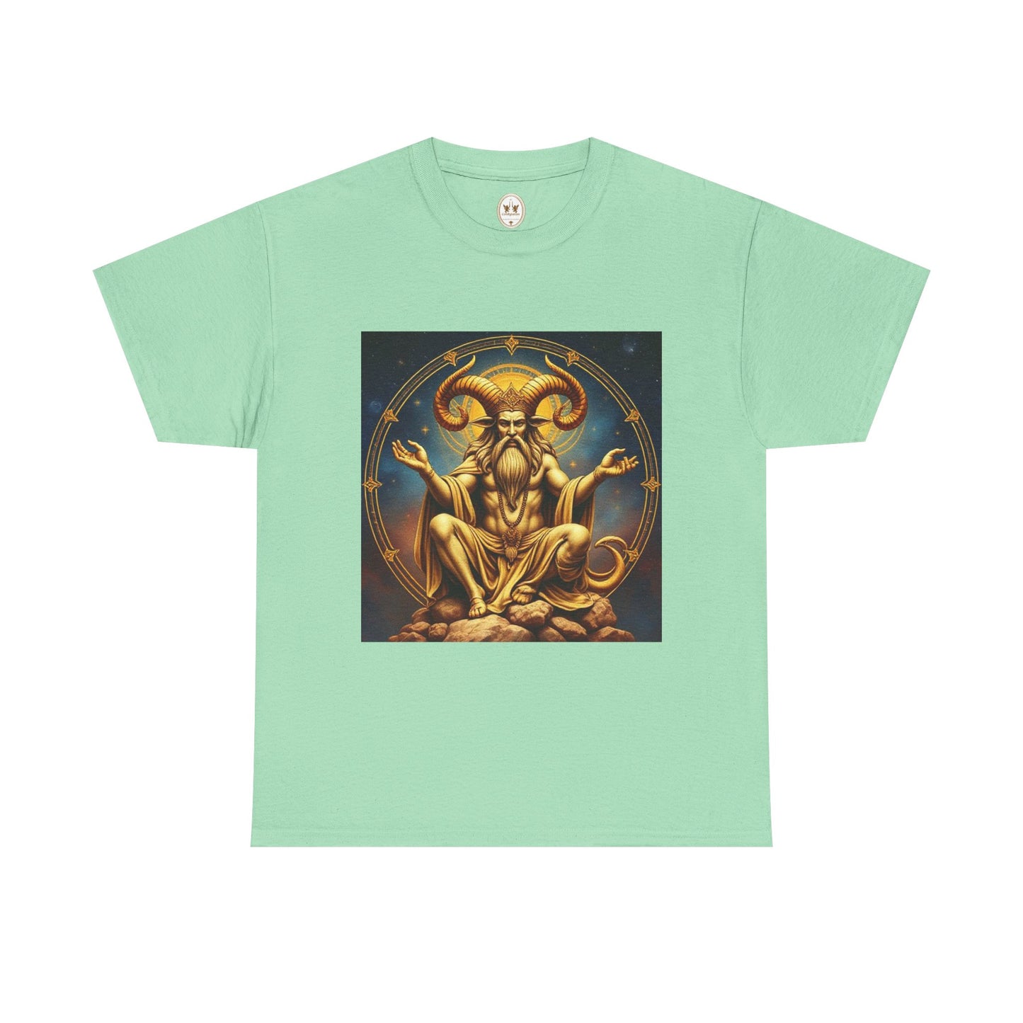 Unisex Heavy Cotton T-Shirt, On The Throne, Taurus Zodiac Design
