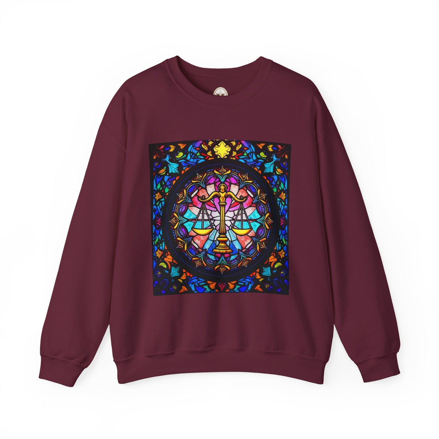 Unisex Heavy Blend™ Crewneck Sweatshirt, Glass 1, Libra Zodiac Design