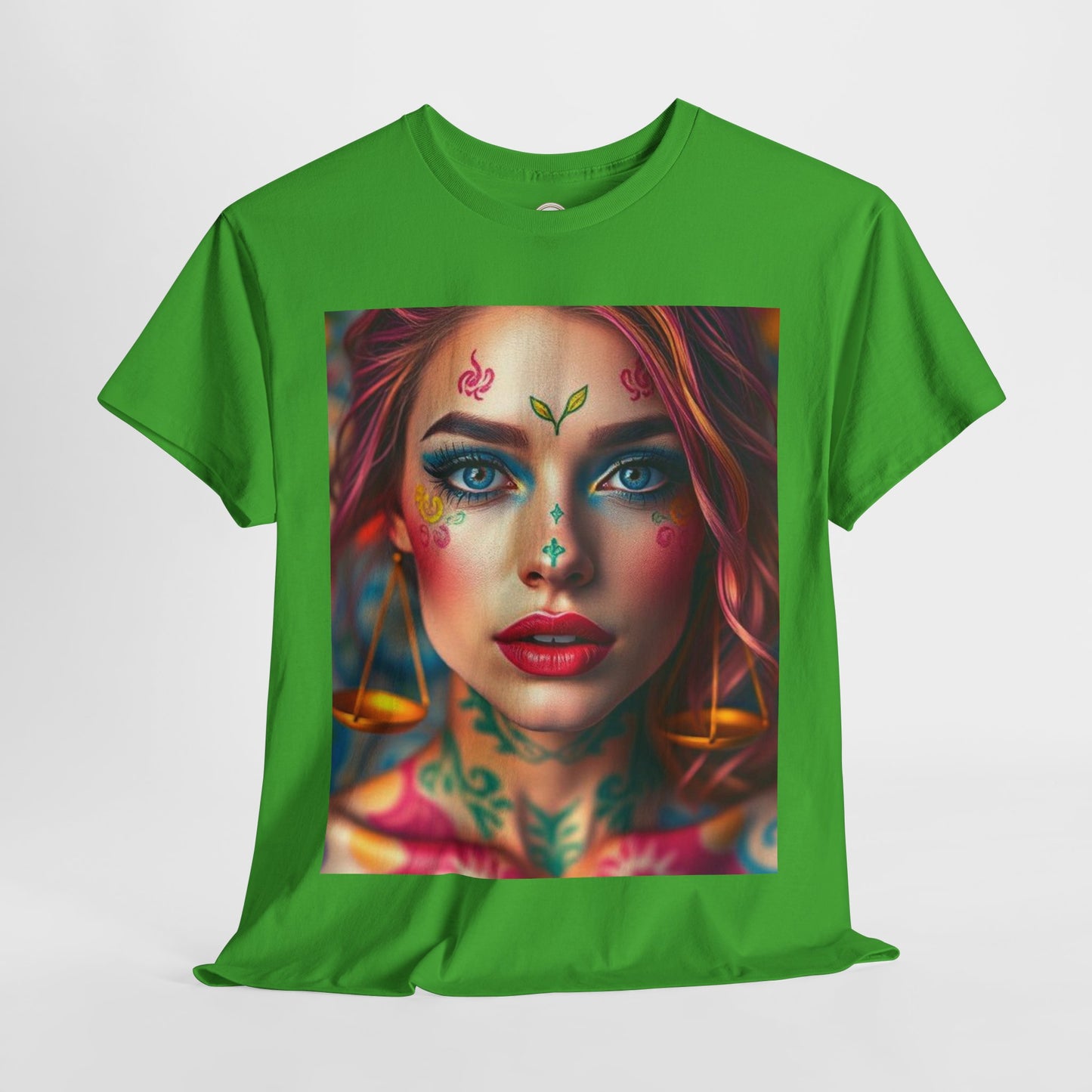 Unisex Heavy Cotton T-Shirt, Libra, Zodiac v1, Sexy Art