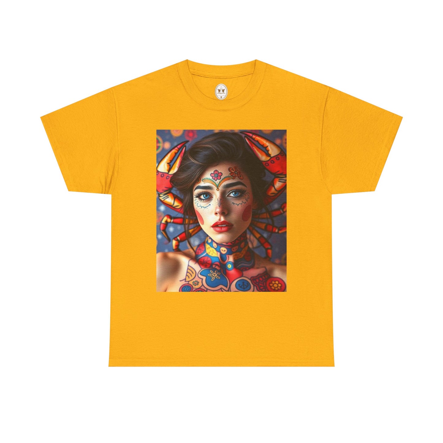 Unisex Heavy Cotton T-Shirt, Cancer, Zodiac v1, Sexy Art