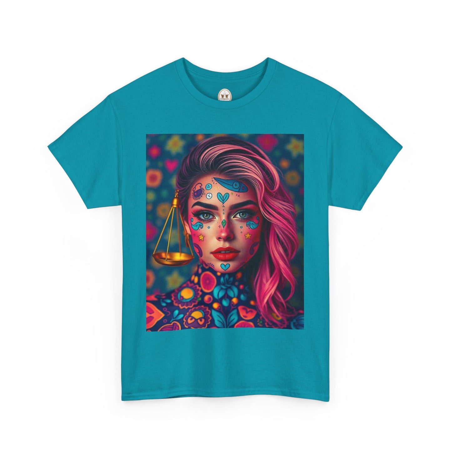 Unisex Heavy Cotton T-Shirt, Libra, Zodiac v2, Sexy Art