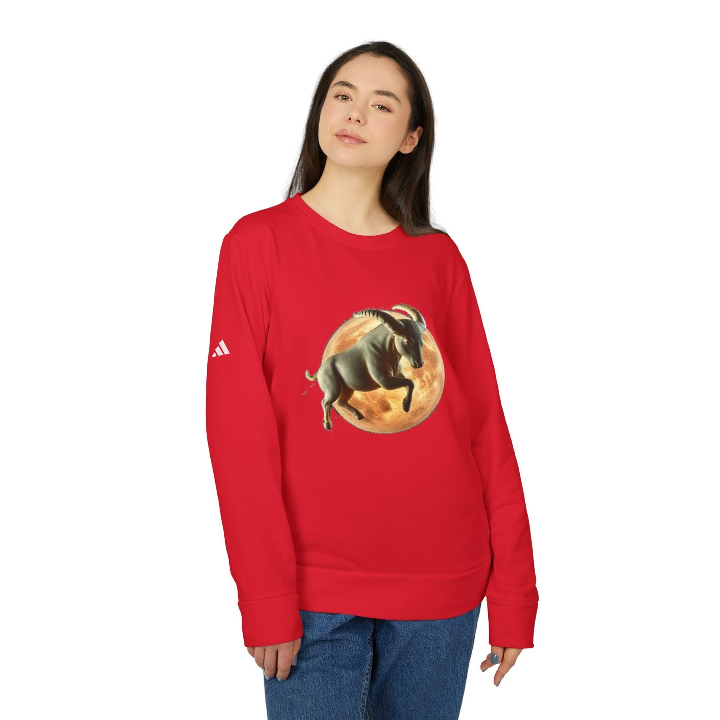 Adidas, Unisex Fleece Crewneck Sweatshirt, Taurus, Planet Animal, Zodiac